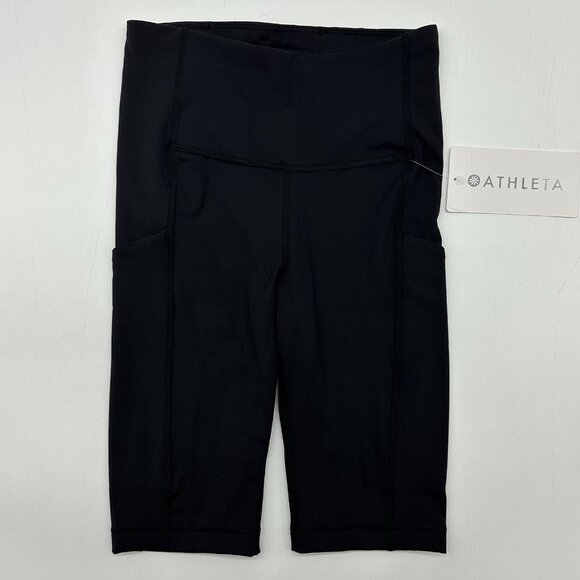 Athleta Ultimate Stash 9” Inseam Women's Size XXS Black Stretch Bike Shorts NWT - Picture 2 of 14